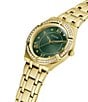Color:Gold - Image 4 - Women's Cosmo Analog Crystal Gold Tone Stainless Steel Bracelet Watch