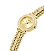 Color:Gold - Image 4 - Women's Glitz Quartz Analog Gold Stainless Steel Bracelet Watch