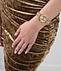 Color:Gold - Image 5 - Women's Glitz Quartz Analog Gold Stainless Steel Bracelet Watch