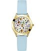 Color:Blue - Image 1 - Women's Multi Crystal Analog Blue Silicone Strap Watch