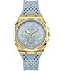 Color:Blue - Image 1 - Women's Multifunction Crystal Blue Silicone Strap Watch
