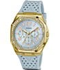 Color:Blue - Image 5 - Women's Multifunction Crystal Blue Silicone Strap Watch