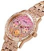Color:Rose Gold - Image 4 - Women's Multifunction Rose Gold Glitz Stainless Steel Bracelet Watch