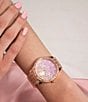 Color:Rose Gold - Image 5 - Women's Multifunction Rose Gold Glitz Stainless Steel Bracelet Watch