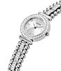 Color:Silver - Image 4 - Women's Quartz Analog Silver Stainless Steel Glitz Bracelet Watch