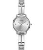 Color:Silver - Image 1 - Women's Silver-Tone Crystal Analog Watch