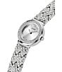 Color:Silver - Image 4 - Women's Treasure Analog Silver-Tone Crystal Bracelet Watch