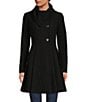 Color:Black - Image 4 - Wool Blend Knit Asymmetrical Collar Coat