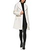 Color:Ivory - Image 3 - Wool Blend Shawl Collar Single Breasted Long Sleeve Cozy Coat