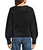 Guess Yuki Long Sleeve Fuzzy Sweater, Color:Black - Image 2