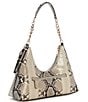 Guess Yvonne Hobo Snake Print Chain Handle Hobo Shoulder Bag - Image 2