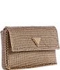 Guess Zalina Flap Gold Rhinestone Mesh Clutch, Color:Gold - Image 4