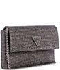 Guess Zalina Flap Rhinestone Mesh Clutch, Color:Silver - Image 4