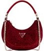 Guess Zalina Rhinestone Small Hobo Bag, Color:Claret - Image 1