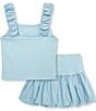 Habitual Big Girls Sleeveless Tank Top & Matching Skirt Set, Color:Light Blue - Image 2