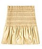 Color:Gold - Image 1 - Big Girls 7-16 Smocked Coated Skirt