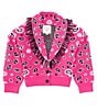 Color:Dark Pink - Image 1 - Big Girls 7-16 Long Sleeve Fringed Shawl Sweater