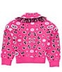 Color:Dark Pink - Image 2 - Big Girls 7-16 Long Sleeve Fringed Shawl Sweater