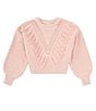 Color:Dark Pink - Image 1 - Big Girls 7-16 Long-Sleeve Tassel-Accented Sweater