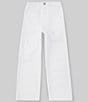 Color:White - Image 1 - Big Girls 7-16 Mid-Rise Wide-Leg Cropped Pants