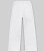Color:White - Image 2 - Big Girls 7-16 Mid-Rise Wide-Leg Cropped Pants