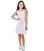 Color:White - Image 3 - Big Girls 7-16 Sleeveless Fringed-Trimmed Crocheted Sheath Dress