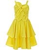 Color:Yellow - Image 1 - Big Girls 7-16 Sleeveless Tiered 3D Floral Dress