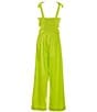 Color:Lime - Image 2 - Big Girls 7-16 Wide Leg Cutout Jumpsuit