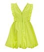 Color:Lime - Image 2 - Little Girls 2T-6 Babydoll Bubble Dress