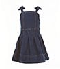 Color:Denim - Image 1 - Little Girls 2T-6 Denim Fit & Flare Dress
