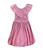 Color:Pink - Image 2 - Little Girls 2T-6 Sleeveless Bow-Accented Bubble-Hem Dress