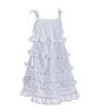Color:White - Image 1 - Little Girls 2T-6 Sleeveless Ruffle-Tiered Shift Dress