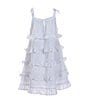 Color:White - Image 2 - Little Girls 2T-6 Sleeveless Ruffle-Tiered Shift Dress