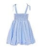 Color:Blue - Image 2 - Little Girls 2T-6 Sleeveless Smock Bubble Babydoll Dress