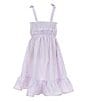 Color:Lilac - Image 2 - Little Girls 2T-6 Stripe Ruffle Hi-low Dress