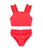 Color:Pink - Image 1 - Little Girls 2T-6X So Fantasy Ruffle 2-Piece Swimsuit