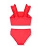 Color:Pink - Image 2 - Little Girls 2T-6X So Fantasy Ruffle 2-Piece Swimsuit