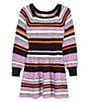 Color:Multi - Image 1 - Little Girls 4-6X Striped Sweater Dress