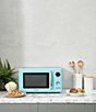Haden Countertop Compact Retro Microwave Oven, Color:Turquoise/Chrome - Image 4