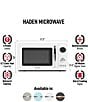 Haden Countertop Compact Retro Microwave Oven, Color:Ivory/Chrome - Image 3