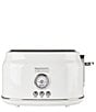 Color:White - Image 1 - Dorset 2 Slice Toaster Stainless Steel Wide Slot with Removable Crumb Tray and Control Settings Ivory and Chrome