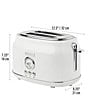 Color:White - Image 6 - Dorset 2 Slice Toaster Stainless Steel Wide Slot with Removable Crumb Tray and Control Settings Ivory and Chrome