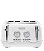 Color:White - Image 1 - Dorset 4 Slice Toaster Stainless Steel Wide Slot with Removable Crumb Tray and Control Settings