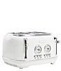 Color:White - Image 2 - Dorset 4 Slice Toaster Stainless Steel Wide Slot with Removable Crumb Tray and Control Settings