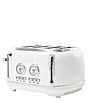 Color:White - Image 3 - Dorset 4 Slice Toaster Stainless Steel Wide Slot with Removable Crumb Tray and Control Settings
