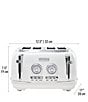 Color:White - Image 4 - Dorset 4 Slice Toaster Stainless Steel Wide Slot with Removable Crumb Tray and Control Settings