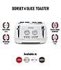 Color:White - Image 5 - Dorset 4 Slice Toaster Stainless Steel Wide Slot with Removable Crumb Tray and Control Settings