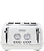 Color:White - Image 1 - Dorset 4 Slice Toaster Stainless Steel Wide Slot with Removable Crumb Tray and Control Settings
