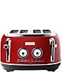 Haden Dorset 4-Slice Toaster Wide Slot with Removable Crumb Tray, Color:Red/Chrome - Image 1