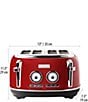 Haden Dorset 4-Slice Toaster Wide Slot with Removable Crumb Tray, Color:Red/Chrome - Image 5